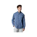 Columbia Men's Super Tamiami Shirt Collegiate Navy Gradient Check Large - Columbia