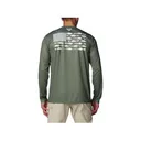 Columbia Men's Terminal Tackle PFG Fish Flag Shirt Cypress/Cool Gray Bass Lures Large - Columbia