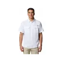 Columbia Men's PFG Backwater Short Sleeve Crew Neck Shirt White Medium - Columbia
