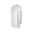 Drake Men's Performance Crew Solid Long Sleeve Crew Neck Shirt White/Americana Medium - Drake