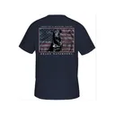 Drake Men's Americana Lab Short Sleeve Crew Neck T Shirt Indigo Black Heather 2XL - Drake Waterfowl