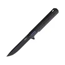 Tekto Knives F2 Bravo Pocket Knife 3.3" Drop Point D2 Black Titanium Blade Shredded Carbon Fiber Handle Black/Blue - Tekto Knives