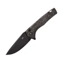 Tekto Knives F3 Charlie Pocket Knife 3.8" Drop Point D2 Black Titanium Blade Carbon Fiber Handle Black - Tekto Knives