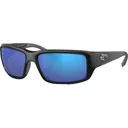 Costa Del Mar Men's Fantail Polarized Sunglasses Matte Black Frame Blue Mirror Glass Lens - Costa Del Mar