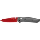 Benchmade SHOT Show 2024 Mini Osborne Folding Knife 2.92" Reverse Tanto CPM-S90V Cerakote Red Blade G-10 Handle Gray - Benchmade