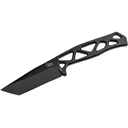 HK FX01 Fixed Blade Knife 2.96" Tanto Point D2 Black Blade Stainless Steel Handle Black - Boker