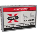 Winchester Super X 12 Gauge Ammo 3" #1 Buckshot 24 Pellets Case of 250 (50 Boxes of 5) - Winchester