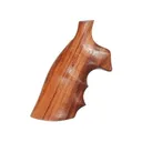 Hogue Fancy Hardwood Conversion Grips with Finger Grooves for S&W K, L-Frame Round to Square Butt Goncalo Alves - Hogue