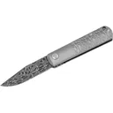 Boker Knives BRLW Meteorite Damast Pocket Knife 2.6" Clip Point Damascus Blade Titanium Handle Gray - Boker