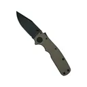 Demko Knives Shark-Cub Stealth Pocket Knife 2.5" Clip Point CPM 20CV Black DLC Blade Aluminum Handle Gray - Demko Knives