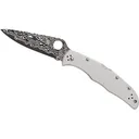 Spyderco Endura 4 Pocket Knife 3.75" Drop Point Damascus Blade Titanium Handle Silver - Spyderco