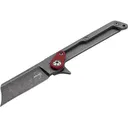 Boker Knives Fragment Pocket Knife 1.97" Cleaver 440C Black Stonewash Blade G-10 Handle Red - Boker