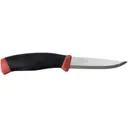 Morakniv Companion S Fixed Blade Knife 4.1" Clip Point Stainless Steel Polished Blade Polymer Handle Black/Red - Morakniv