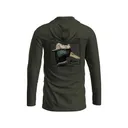 Drake Men's Back Cap Mallard Long Sleeve Shirt Deep Depths Dark Heather Medium - Drake