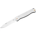 Boker Knives Atlas Mini Pocket Knife 1.65" Drop Point Sandvik 12C27 Satin Blade Stainless Steel Handle Stainless - Boker