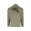 Simms Men's Tech Artist Series Hoodie Willow Walleye Large - Simms