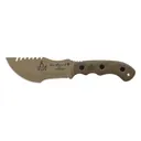 TOPS Knives Tom Brown Tracker #2 Fixed Blade Knife 5.5" Drop Point 1095 Coyote Tan Blade Canvas Micarta Handle Green - TOPS Knives