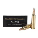 Black Hills Gold 22-250 Remington Ammo 36 Grain Barnes Varmint Grenade Hollow Point Flat Base Lead-Free Box of 20 - Black Hills
