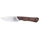 White River Knives Smith & Sons Brave Fixed Blade Knife 3.5" Drop Point CPM MagnaCut Stonewashed Blade Burlap Micarta Handle Brown - White River Knives