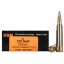 HSM Varmint Gold 220 Swift Ammo 55 Grain Berger Varmint Jacketed Hollow Point Box of 20 - HSM Ammo