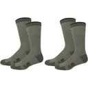 MidwayUSA Men's Lightweight Crew Hunting Socks Merino Wool Green/Brown Large (9-12) 2 Pairs - Midwayusa