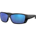 Costa Del Mar Men's Cat Cay Polarized Sunglasses Blackout Frame Blue Mirror Glass Lens - Costa Del Mar