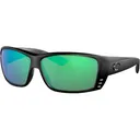 Costa Del Mar Men's Cat Cay Polarized Sunglasses Blackout Frame Green Mirror Glass Lens - Costa Del Mar