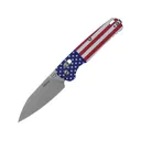 Kershaw Bel Air Pocket Knife 3" Reverse Tanto CPM MagnaCut Stonewashed Blade Aluminum Handle American Flag - Kershaw