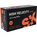SK High Velocity Match 22LR Ammo 40 Grain Round Nose Box of 500 (10 Boxes of 50) - SK