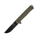 Tekto Knives F1 Alpha Pocket Knife 3.1" Drop Point D2 Black Titanium Blade G-10 Handle Olive Drab - Tekto Knives