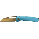 SOG Escape FL Pocket Knife 3" Sheepsfoot 9Cr13CoMoV Gold Blade Stainless Steel Handle Blue - SOG Knives