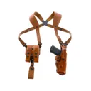Galco Vertical Shoulder Holster Ambidextrous Glock 17, 22, 31, 47 Leather Tan - Galco