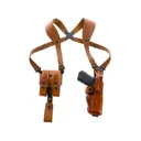 Galco Vertical Shoulder Holster Ambidextrous Glock 19, 19X, 23, 32, 45 Leather Tan - Galco