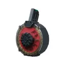 Black River Manufacturing Drum Magazine for MKA 1919, Iver Johnson Stryker 12 Gauge 30-Round Polymer Black and Red - Black River Manufacturing