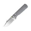 Vosteed Vombat Pocket Knife 2.92" Bowie Bohler M390 Satin Blade Aluminum Handle Gray - Vosteed