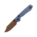 Vosteed Raccoon Top Liner Lock Pocket Knife 3.25" Bowie Sandvik 14C28N Copper Blade G-10 Handle Blue - Vosteed