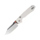 Vosteed Raccoon Top Liner Lock Pocket Knife 3.25" Bowie Sandvik 14C28N Satin Blade G-10 Handle White - Vosteed