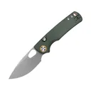 Vosteed Porcupine Pocket Knife 3" Drop Point Sandvik 14C28N Stonewashed Blade Canvas Micarta Handle Green - Vosteed