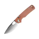 Vosteed Porcupine Pocket Knife 3" Drop Point Sandvik 14C28N Satin Blade Canvas Micarta Handle Brown - Vosteed