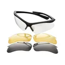 Champion Open Frame Ballistic Shooting Glasses Black Frame Interchangeable Clear, Smoke, Yellow Lenses - Champion Target