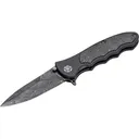 Boker Knives Leopard Damascus III Pocket Knife 3.82" Spear Point Damascus Blade Aluminum Handle Gray - Boker
