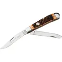 Boker Knives Traditional Series 2.0 Trapper Pocket Knife 3.3" Clip Point, Spey D2 Satin Blade Jigged Bone Handle Brown - Boker Knives