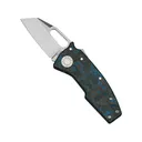 Demko Knives Nano Shark Pocket Knife 2" Sheepsfoot CPM-20CV Satin Blade Fat Carbon Handle Arctic Storm - Demko Knives