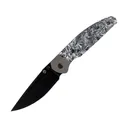 Jack Wolf Knives Tango Pocket Knife 3.02" Drop Point CPM-S90V Black DLC Blade Fat Carbon Handle Dark Matter - Jack Wolf Knives