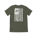 First Lite Men's Flag Union Short Sleeve Crew Neck T Shirt Military Heather Medium - First Lite