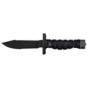 Ontario Mil-Spec ASEK Fixed Blade Knife 5" Serrated Drop Point 1095 Black Carbon Steel Blade Kraton Handle Black - Ontario