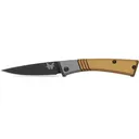 Benchmade Successor Pocket Knife 2.56" Drop Point Bohler M390 Black DLC Blade Aluminum Handle Ash Gray/Burnt Brass - Benchmade