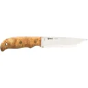 Helle Didi Galgalu Fixed Blade Knife 5.17" Drop Point Sandvik 14C28N Satin Blade Birch Handle Wood - Helle