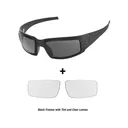 Ops-Core MK1 Performance Shooting Glasses Aluminum Black Frame/Gray & Clear Lenses - Ops-Core