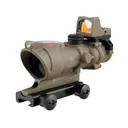 Trijicon ACOG Rifle Scope 4x 32mm Dual-Illuminated Red Chevron 223 Remington Reticle with 3.25 MOA RMR Type 2 Red Dot Sight and Colt Knob Thumbscrew Mount Cerakote Flat Dark Earth - Trijicon